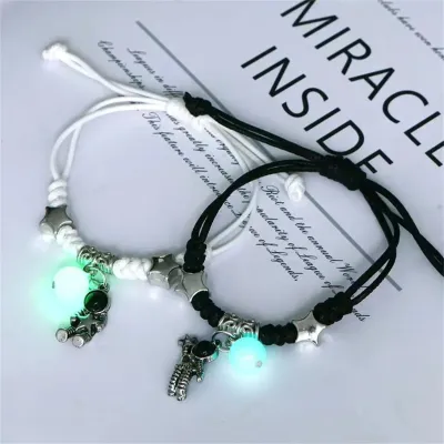 Couple Adjustable Luminous Ball Pendant Bracelet (2 pc)
